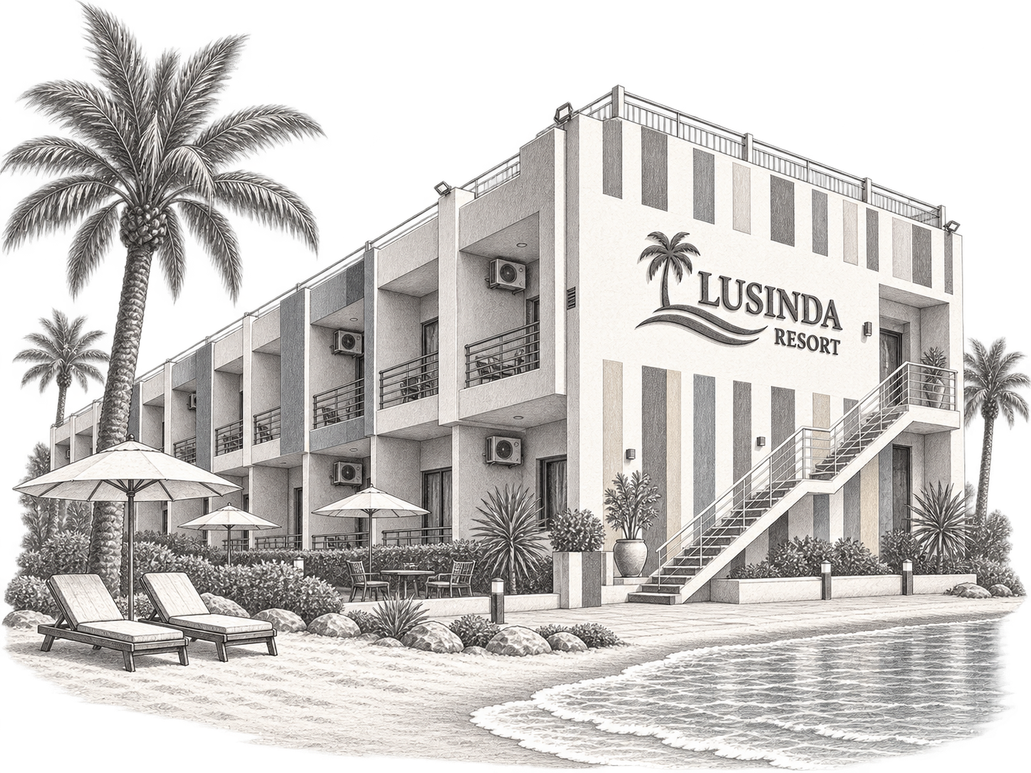Illustration of Lusinda Resort by the sea